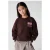 Shoeby oversized sweater met backprint – donkerbruin