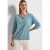 Street One Dames Shirt van jersey met gespleten hals in Blauw