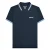 Lambretta Heren SS25 Triple Tipped Groot & Lang Poloshirt (Marine/wit/blauw/rookblauw)