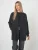 Open front merinowollen vest met ribstructuur