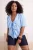 Trendyol Curve Dames Turquoise Effen Kort Oversized Grote maten Blouses