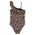WE Fashion one shoulder badpak met ruches en panterprint – beige/bruin