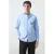 Mango Man slim gestreepte casual overhemd blauw
