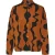 Vero Moda Dames-shirt met abstracte print, standaardpasvorm (Zwart/Bruin)