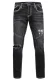 Jeansbroek “NISHO” straight fit biker katoen stretch