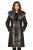 Zwarte Toscaanse trenchcoat met capuchon van echt schapenleer voor dames – Verona