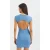 Crew Neck Kapmouw Mini Bodycon Jurk met een Uitsnijding op de Rug