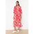 TRENDYOLMİLLA Dames Rood Bloemen Midi Driekwart mouw Casual Skater Jurken