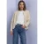 Teddyjack met ronde hals en ribstofdetails