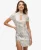 Superdry Vrouwen Mini-jurk met Mandarijnkraag en Pailletten Silver