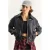 Kunstlederen Relaxed Fit Jacket met Rits en Zakjes