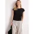 Street One Dames Shirt met boothals en decoratief detail in Zwart