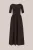 WE Fashion – Dames Maxi jurk met structuur – Donkerbruin – Katoen –