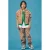 NAME IT KIDS katoenen tussenjas met print – bruin