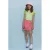 NONO T-shirt Kamsi met printopdruk en ruches limegroen
