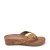 Lazamani leren teenslippers cognac