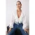 TRENDYOLMİLLA Dames Ecru Effen Lang Regular fit Blouses