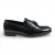 Herenschoenen in zwart met kwastjes, hoogglanzend lakleer, imitatieleer.