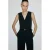 Mango jumpsuit met krijtstreep en ceintuur – marineblauw