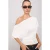 TRENDYOLMİLLA Dames Ecru Effen Lang Regular fit Blouses
