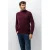 State of Art regular fit kabeltrui met kabels en wol – aubergine plain