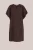 WE Fashion – Dames midi jurk van linnenmix – Regular fit – Donkerbruin – Livaeco™ Viscose –