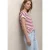Street One Dames Shirt met losse schouders en strepen in Roze