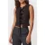 The Kooples Sleeveless Top With Velvet Lace-up Black