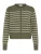 Oxmo Gebreid vest ‘Fkeana’  olijfgroen / wit