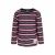 B.Nosy aansluitende gestreepte longsleeve – donkerblauw/koraalrood/grijs