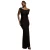 Damesjurk Goddiva Open Back Cowl Neck Gathered Maxi
