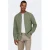 ONLY & SONS slim casual overhemd met linnen olijfgroen