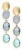 LOTT. gioielli Oorbellen Dames Ce Qu Three Framed Stones, Materiaal: Nvt