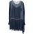 Dries Van Noten doorschijnende jurk met asymmetrische plooien aan de zoom in marineblauwe rayon