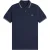 Fred Perry Heren Twin Tip Poloshirt (Airforce Blauw)