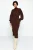 Trendyol Modest Dames Bruin Effen Maxi Lang Casual Recht Modest Jurken
