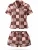 LEAFLETIC Korte pyjama ‘Leafletic Women’s Check Night Wear Short Set for Women’  rosa