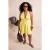 Trendyol Curve Dames Geel Effen Kort / Mini Mouwloos Skater Grote maten Jurk
