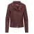 Dames bordeaux leren bikerjack – Delhi