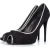 Giuseppe Zanotti Zwarte suède peep toe pump