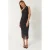 Asymmetrische Kraag Midi-Jurk met Strik
