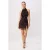 TRENDYOLMİLLA Dames Bruin Bloemen Kort / Mini Mouwloos Skater Jurken