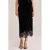 WE Fashion fluwelen midi rok – zwart