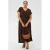 Kaffe Curve viscose midi jurk Plus Size – donkerbruin