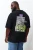 TRENDYOL MAN Jongens Zwart Slogan Kort Oversized Grote maten T-shirts