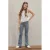 Like Flo flared casual broek donkerblauw