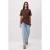 TRENDYOLMİLLA Dames Bruin Effen Kort Getailleerd Blouses
