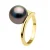Ring – Geel Goud – Echte Cultured Tahiti Parel Rond 10-11 mm