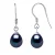 Oorbellen Hooks Zoetwater Parels 7-8mm Black Pears 925