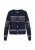 DreiMaster Maritim Gebreid vest  navy / turquoise / natuurwit